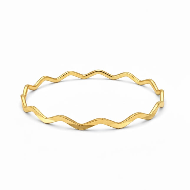 Ajda Zickzack Armreif | 22K vergoldet