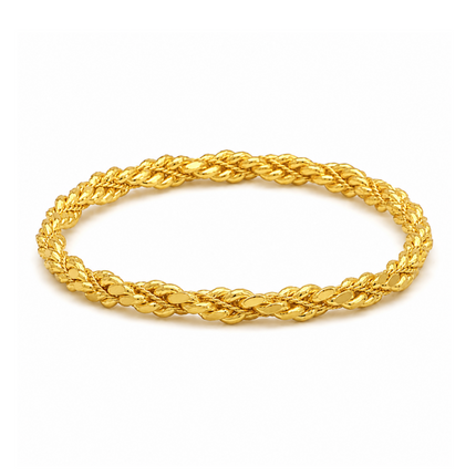 Gedrehter Burma Armreif | 22K vergoldet